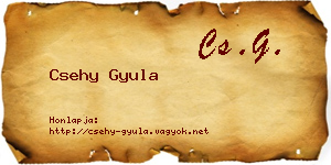 Csehy Gyula névjegykártya